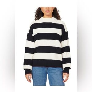Scotch & Soda Black and White Ribbed Wide-Stripe Crewneck Sweater NWT